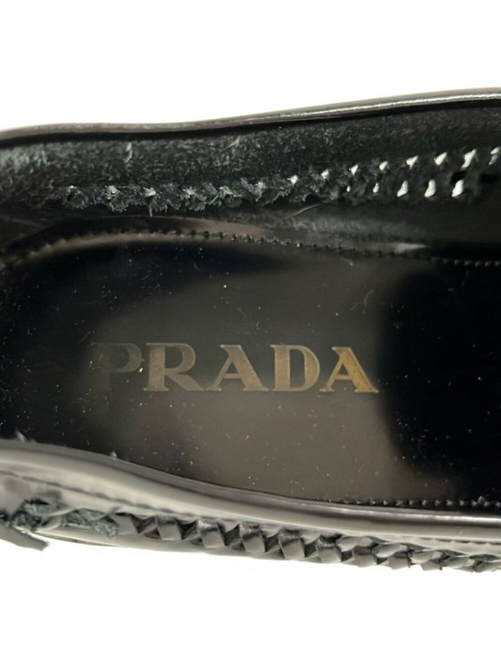 Prada Loafers 36.5 Black Moccasins Leather - Picture 5 of 11